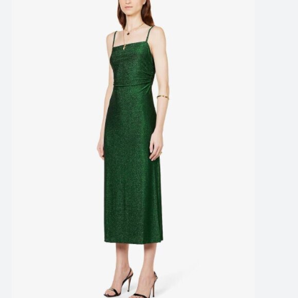 Reformation Dresses & Skirts - REFORMATION Breslin Midi Slip Dress Phthalo Green Minimalist Open Back Size XL